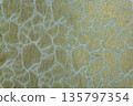Platinum sage textile texture with golden mosaic cracked pattern 135797354
