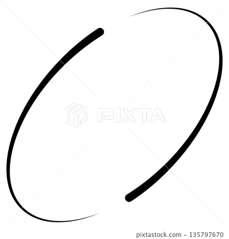 Elliptical Loop Icon oval curve symbol for dynamic, artistic, or branding visuals Elliptical Loop Icon oval curve symbol for dynamic, artistic, or branding visuals 135797670