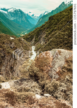 Stream in mountains, Norway. Stream in mountains, Norway. 135797691