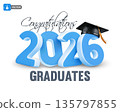 Congratulations Graduates Logo Design Template 135797855