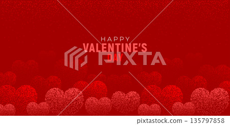 Happy Valentines Day Greeting Banner Or Card 135797858