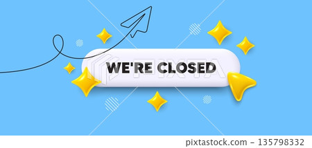 Closed search bar. Share plane line icon. We are closed. Business closure sign. Store bankruptcy symbol. Search button with 3d sparkles. Vector Closed search bar. Share plane line icon. We are closed. Business closure sign. Store bankruptcy symbol. Search button with 3d sparkles. Vector 135798332