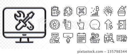 Search map, Click hand and Fan engine line icons for web app. Glare of light effect. Message icon. Pack of Cyber attack, Entrance, Empower pictogram icons. Vector 135798344