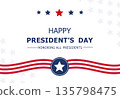 Presidents Day greeting banner. Happy Presidents Day. Background vector illustration. 135798475