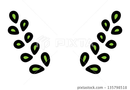 可愛的手繪月桂花插圖素材 可愛的手繪月桂花插圖素材 135798518
