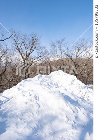 除雪作業形成的雪山 135798532