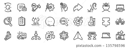 Whisper, Voicemail and Coronavirus line icons pack. Share, Message, Paper plane icons. Thoughts, Management, Puzzle web icon. Waterproof, New message, 5g internet pictogram. Vector Whisper, Voicemail and Coronavirus line icons pack. Share, Message, Paper plane icons. Thoughts, Management, Puzzle web icon. Waterproof, New message, 5g internet pictogram. Vector 135798596