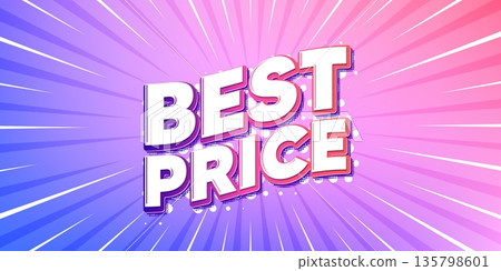 Best price sun rays gradient banner. Light burst background. Best Price tag. Special offer Sale sign. Advertising Discounts symbol. Gradient sun rays. Sunburst light. Vector 135798601