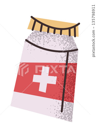 Medical jar with pills sticker Medical jar with pills sticker 135798911