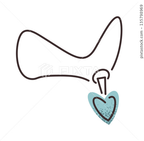 Female necklace with heart pendant 135798969