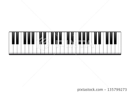 Piano keyboard illustration music image material 135799273