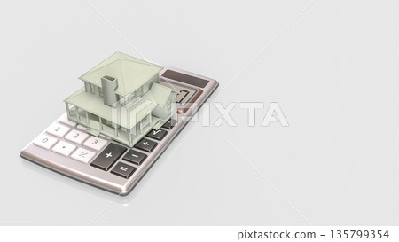 Real Estate Property Value Calculation and Mortgage Cost Concept 3d render. Real Estate Property Value Calculation and Mortgage Cost Concept 3d render. 135799354