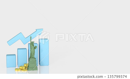United States Economic Growth And Investment Success Concept 3d render. United States Economic Growth And Investment Success Concept 3d render. 135799374