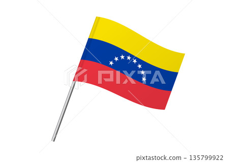 Venezuela flag - wavy stick flag of country, cultural identity and heritage. Represents national pride and unity. Vector flag isolated on white background. Venezuela flag - wavy stick flag of country, cultural identity and heritage. Represents national pride and unity. Vector flag isolated on white background. 135799922