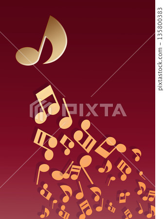 簡單的音符背景（紅色） 135800383