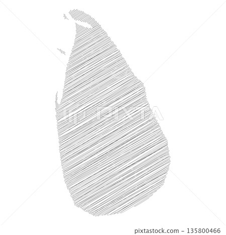 Sri Lanka - solid black silhouette map of country area. Simple flat vector illustration. 135800466