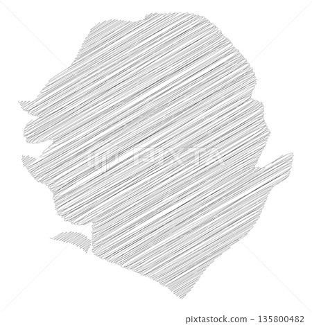 Sierra Leone - solid black silhouette map of country area. Simple flat vector illustration. 135800482