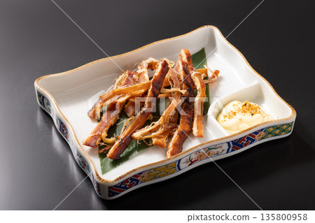 Grilled squid (overnight dried style) Dried seafood products 135800958