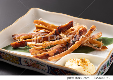 烤魷魚(隔夜風乾式)乾海鮮製品 烤魷魚(隔夜風乾式)乾海鮮製品 135800959