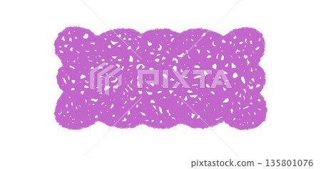 Groovy sketched scallop rectangle border with wavy frame and retro crayon look. Purple shading and chalk sketch style add graphic y2k character, ideal as a modern background or border element. Groovy sketched scallop rectangle border with wavy frame and retro crayon look. Purple shading and chalk sketch style add graphic y2k character, ideal as a modern background or border element. 135801076