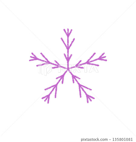 Purple crayon snow flake symbol with icy and frozen winter look. Frost element appears as xmas decoration and stands for cold freeze. Simple hand drawn snowflake makes a unique decorative accent for Purple crayon snow flake symbol with icy and frozen winter look. Frost element appears as xmas decoration and stands for cold freeze. Simple hand drawn snowflake makes a unique decorative accent for 135801081