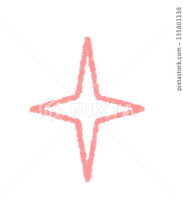 Crayon outline starburst firework symbol with a bold burst. Star shape and icon give a subtle sparkle and shine. Graphic with playful crayon edge for festival party decor in minimal style. Crayon outline starburst firework symbol with a bold burst. Star shape and icon give a subtle sparkle and shine. Graphic with playful crayon edge for festival party decor in minimal style. 135801138
