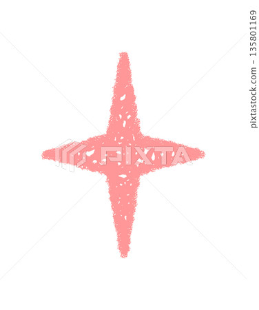 Pink crayon star in burst and sketch style with festive spark. Magic firework symbol and scribble icon, vibrant graphic element for holiday themes or creative celebration art. Pink crayon star in burst and sketch style with festive spark. Magic firework symbol and scribble icon, vibrant graphic element for holiday themes or creative celebration art. 135801169