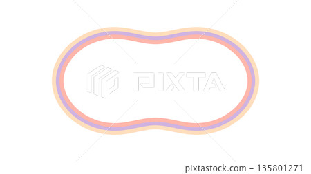 Groovy retro wavy rectangle outline frame with soft line shape in abstract border. Modern y2k background in pastel colors lends a graphic and stylish mood for any artistic project. Groovy retro wavy rectangle outline frame with soft line shape in abstract border. Modern y2k background in pastel colors lends a graphic and stylish mood for any artistic project. 135801271