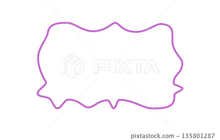 Organic wavy outline frame hand drawn with freehand line. Abstract rectangle border and template shape for text label, artistic background or creative card mockup. 135801287