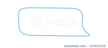 Blue fluid sketch outline speech bubble with rectangle textbox style. Chat message element as comment or talk frame, hand drawn for dialogue and conversation. Abstract communication in round Blue fluid sketch outline speech bubble with rectangle textbox style. Chat message element as comment or talk frame, hand drawn for dialogue and conversation. Abstract communication in round 135801329