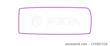 Hand drawn organic quote frame and rectangle box style with modern border. Banner template and card background offer unique textbox for message. Functional format for creative label or card use. 135801330