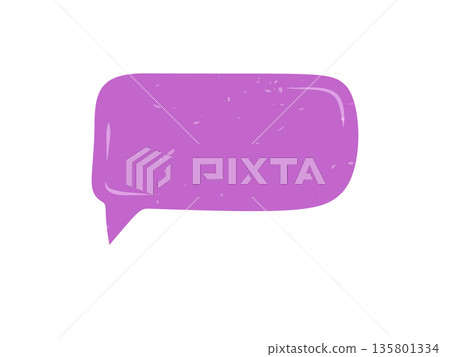 Purple grunge sticker bubble in hand drawn style forms an organic chat textbox. Talk box and message rectangle merge as a unique speech element, ideal for creative communication and comment template Purple grunge sticker bubble in hand drawn style forms an organic chat textbox. Talk box and message rectangle merge as a unique speech element, ideal for creative communication and comment template 135801334