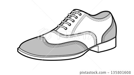 Spectator mens dress single shoe line. Two tone oxford derby lace up classic formal suit footwear. Technical Spectator mens dress single shoe line. Two tone oxford derby lace up classic formal suit footwear. Technical 135801608