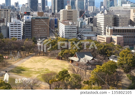 Nishinomaru Garden in Osaka Castle Park and surrounding scenery 135802105