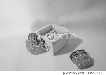 Setsubun beans photographed against a white background 135802433