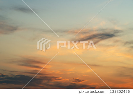 Orange-tinted evening clouds a-5 film style Orange-tinted evening clouds a-5 film style 135802456