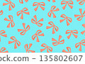 Hand-drawn ribbon pattern (orange x light blue) Hand-drawn ribbon pattern (orange x light blue) 135802607