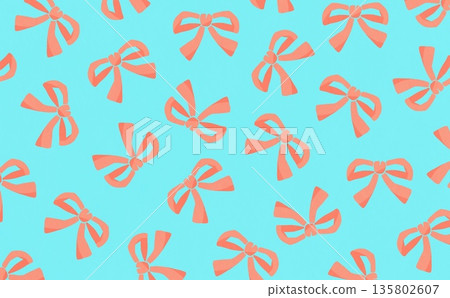 手繪絲帶圖案(橘色 x 淺藍色) 手繪絲帶圖案(橘色 x 淺藍色) 135802607