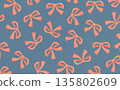 Hand-drawn ribbon pattern (orange x gray) Hand-drawn ribbon pattern (orange x gray) 135802609
