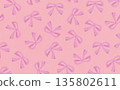 Hand-drawn ribbon pattern (pink x pink) Hand-drawn ribbon pattern (pink x pink) 135802611