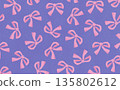 Hand-drawn ribbon pattern (pink x purple) Hand-drawn ribbon pattern (pink x purple) 135802612