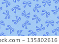 Hand-drawn ribbon pattern (blue x light blue) Hand-drawn ribbon pattern (blue x light blue) 135802616