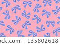 Hand-drawn ribbon pattern (blue x pink) Hand-drawn ribbon pattern (blue x pink) 135802618