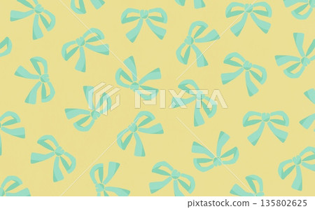 Hand-drawn ribbon pattern (light green x yellow) 135802625