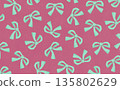 Hand-drawn ribbon pattern (light green x pink) Hand-drawn ribbon pattern (light green x pink) 135802629