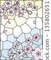 Stained Glass Background Sakura 135802651