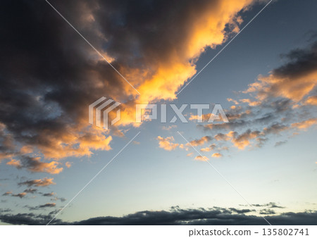 Cloudy twilight winter sky Cloudy twilight winter sky 135802741