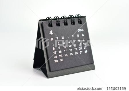 black 2024 calendar isolated on white background black 2024 calendar isolated on white background 135803169