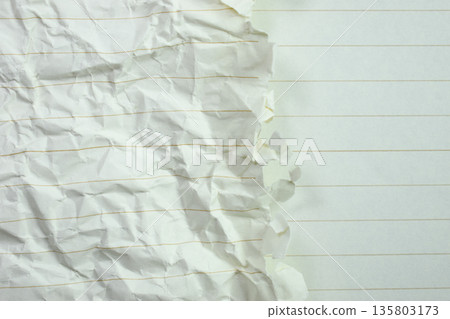 crumpled line paper texture background, blank sheet notebook crumpled line paper texture background, blank sheet notebook 135803173