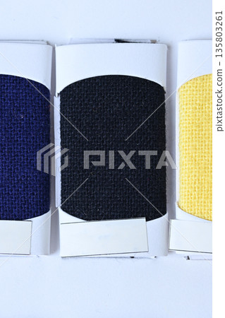 sample color shade of black fabric textile of clothing industry 135803261